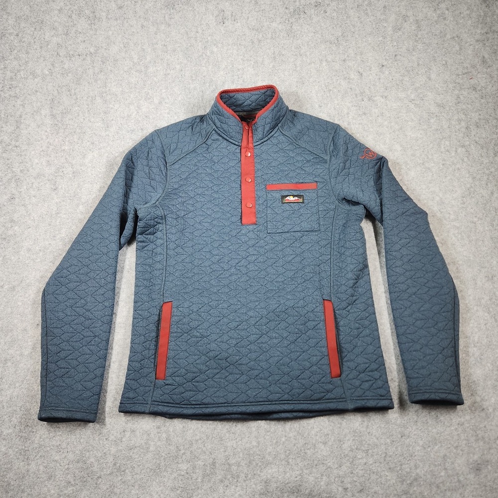 Moosejaw Mountaineering Mens M Sweatshirt Sweater Pullover 1/4 Zip Quilted Snap